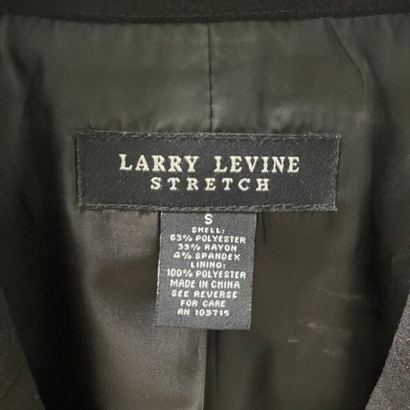 Larry Levine Single Button Stretch Blazer, Size Small, Black - Picture 3 of 6